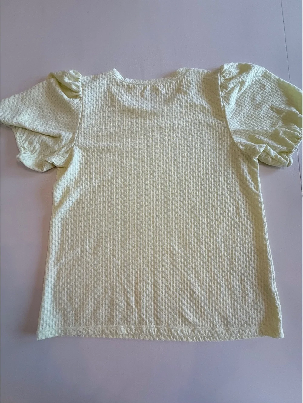 LOFT Outlet Light Yellow Puff Sleeve Textured Knit Top Medium